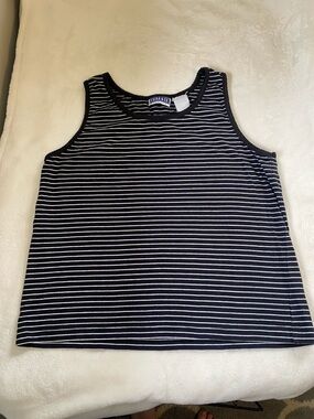 VINTAGE Black & White Striped Tee